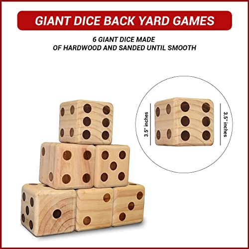 Bolaball Outdoor and Indoor Family Fun Games Bundle Giant Wooden Dice Set & Hooked on Hoops Mini Basketball Hoop-Hooks Set
