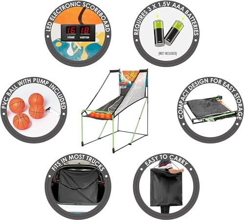 Basketball Arcade Game, Indoor Play Equipment - Sports Activities & Birthday Party Games for Kids