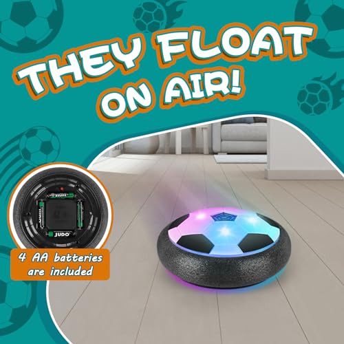 Set of 1 Light Up LED Soccer Ball Toys, Hover Toys for Boys Girls 4-7 8-12, Stocking Stuffers for Kids, for 3 4 5 6 7 8 9 10 11 12 Year Old Boys Girls - color: Black