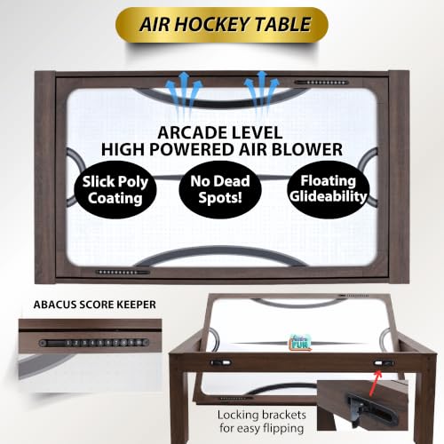 7ft Multi Game Table 4 in 1 Pool Table Ping Pong Table Air Hockey Combo Game Table Includes All Accessories for Game Room & Family - color: Espresso