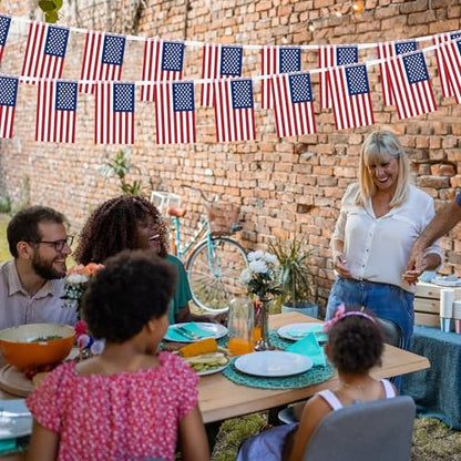 52FT 4th of July Decorations Outdoor, 50 PCS Fourth of July Banner, 5.5 x 8.2 Inches American String Flag Banner for Patriotic Independence Day Fourth of July Accessories Party Home Patio Decor - style: Independence Day