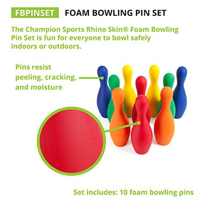 Champion Sports Weighted Foam Bowling Pin Set - Pins Only