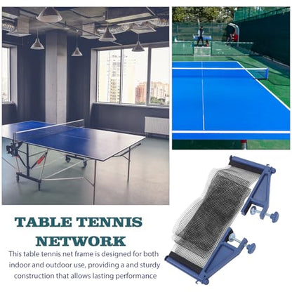 GANAZONO Thickened Telescopic Table Tennis Net and Post Set Heavy Duty Mesh with Plastic Frame Easy Installation for Indoor Outdoor Standard Paddle Tables Portable Replacement for Training