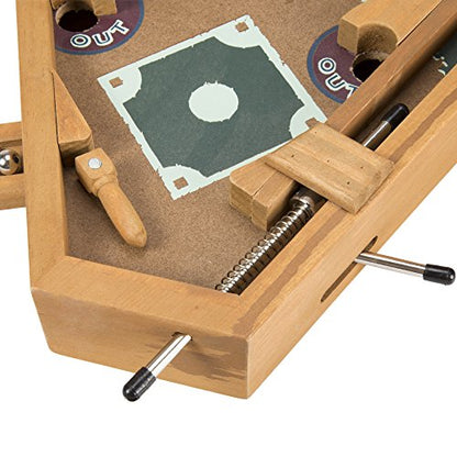 Baseball Pinball Tabletop Games - Classic Miniature Wooden Retro Sports Arcade Toy for Adult Collectors and Children - Baseball Games by Hey Play - style: Baseball