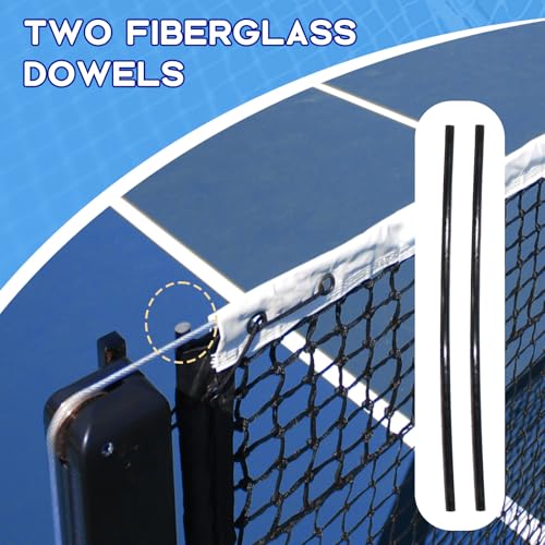 Tennis Net Outdoor Heavy Duty Professional Tennis Court Net Replacement Portable Tennis Net Nylon for Standard Tennis Courts [Includes 2 Fiberglass Dowels] - style: double-layer tennis net