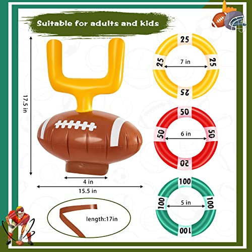 Civaner 2 Set Inflatable Post Ring Toss Football Goal Post Game Include 2 Pieces Hat 6 Pieces Toss Ring for Ball Party(Football)