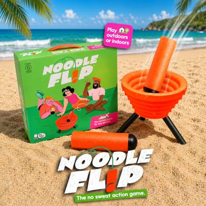 Noodle Flip: Ultimate Toss Game for The Beach or Yard | No Sweat Action Game | Fun for Adults, Kids and Groups | Age 8+, for 2+ Players