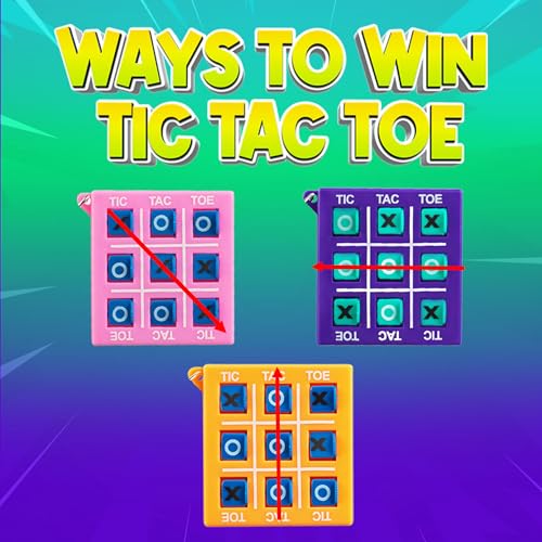 72 Mini Tic Tac Toe Games - Party Favors for Kids 3-5 and Up - 2-Inch Travel Size - Tic-Tac-Toe Keychain Game for Boys & Girls - Goody Bag Stuffers, Classroom Prizes, Christmas, Birthday Gifts - style: 72-Pcs