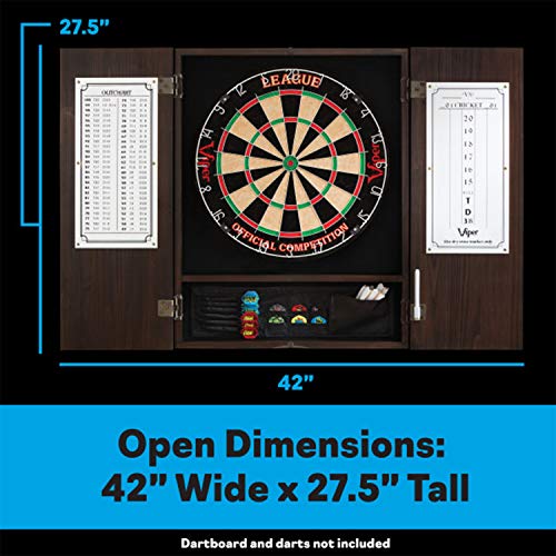 Viper Metropolitan Solid Wood Sisal/Bristle Steel Tip Dartboard Cabinet: Cabinet Only (No Dartboard), Oak Finish - color: Espresso Finish
