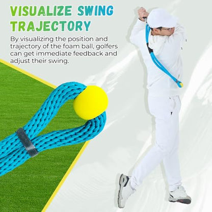 Golf Rope Swing Trainer, Professional Golf Swing Rope Training Aid to Improve Speed, Tempo, Rhythm, Flexibility and Strength, Golf Warm-Up Practice Equipment for Golfers of All Levels - color: Black-A