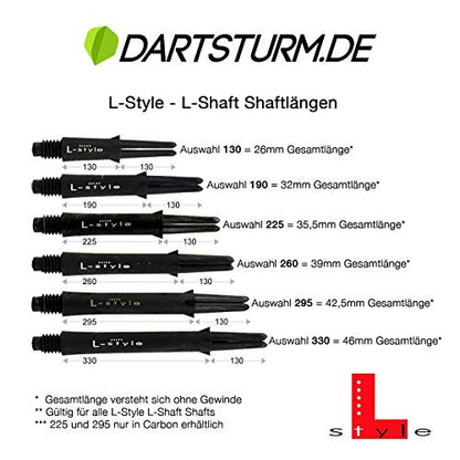 L-style L-Shaft Carbon Dart Shafts - Locked - Set of 3 - color: Black/Purple, size: Short (190)