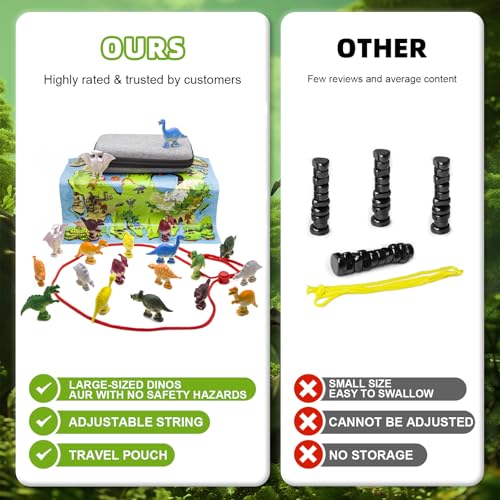 Magnetic Dinosaur Game, Fun Magnet Game with String | Magnetic Strategy Games for Kids, Family, Travel, Camping, Party
