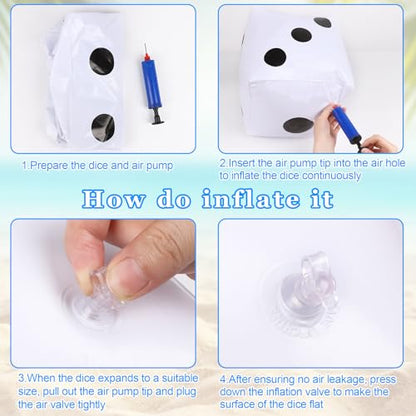 13.8 inch Giant Inflatable Dice Pool Toy for Lawn Games Outdoor Floor Games，Pack of 1 - size: Large