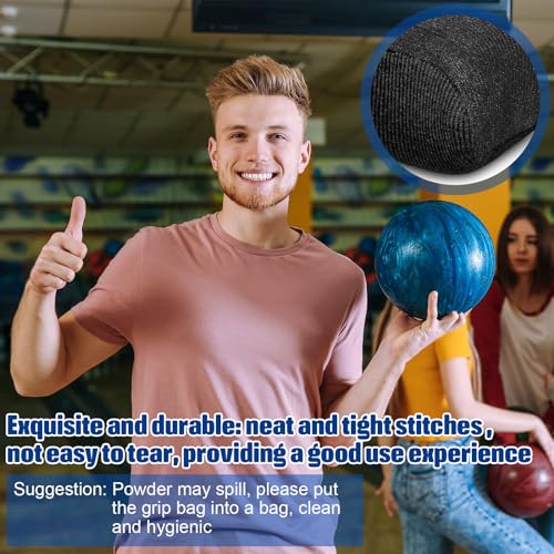 Lewtemi Microfiber Ultra Dry Bowling Grip Ball, 2 Pcs Microfiber Bowling Rosin Bags for Hands for Golf Lifting Rock Climbing Tennis Gymnastics - color: Black