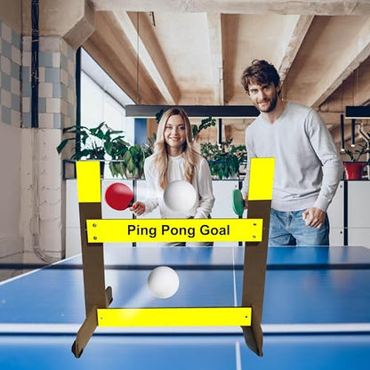 Portable Table Tennis Training Game-Ping Pong Accessory for Skill Building Improve Table Tennis Accuracy, Open Goal Design for Continuous Interactive Play Indoor/Outdoor