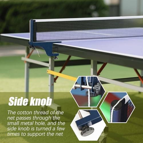 Table Tennis Net - Retractable Pingg Pong Net Set | Mesh with Adjustable Clamp | Adjustable Portable Outdoor Professional Heavy Duty Sport Accessories for Backyard Games Basement Recreation School Gym