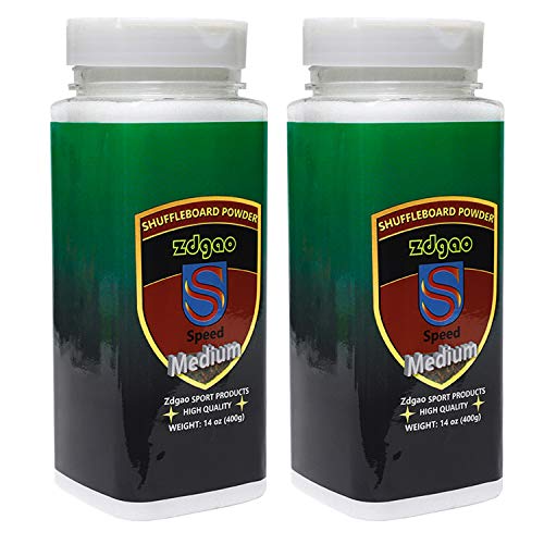 Shuffleboard Sand - Shuffleboard Wax with Mini Dustpan and Mini Brush, 2 Cans(2×14 oz) - style: 2 Cans Medium Speed