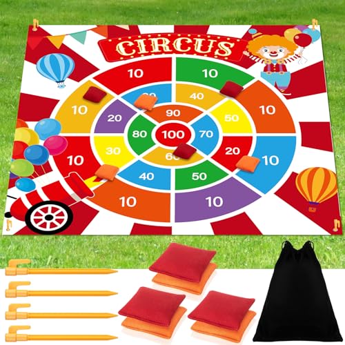 Arrowbash Giant Carnival Bean Bag Toss Game 4.9ft Large Festival Outdoor Lawn Yard Camping Field Day Games for Family Backyard Halloween Fall Thanksgiving Valentine Easter Carnival Party Gift - style: Carnival