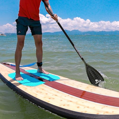 Abahub 1 x 3 Section Carbon Fiber SUP Paddle, Adjustable 67''-86'' Stand Up Paddle Lightweight Carbon Shaft, Black/Blue/Yellow/Green/Orange/Red Plastic Blade + Paddle Bag - color: Carbon Square Print