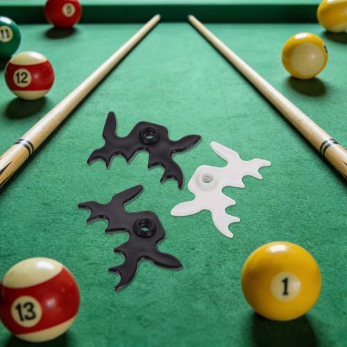Billiard Bridge Head, Pool Cue Stick Bridge Slip-on Plastic Cue Rests Multifunction Billiard Accessories 2Pcs & White/Black -Fitting for(Pool Table/Home/Club/Party/Practice/Match)