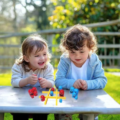Tic Tac Toe Game - Stackable 3-Layer Nested Puzzle | Interactive Game for Ages 3-8 Kids & Adults | Travel-Friendly