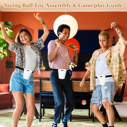 Soulchen 6 Set Swing Away Party Game Fun Catch Ball in Cup Twerk Ball Game Fun Games for Adults Party Graduations Funny Bachelor Night Wedding Birthday Christmas Family Games (White) - color: White