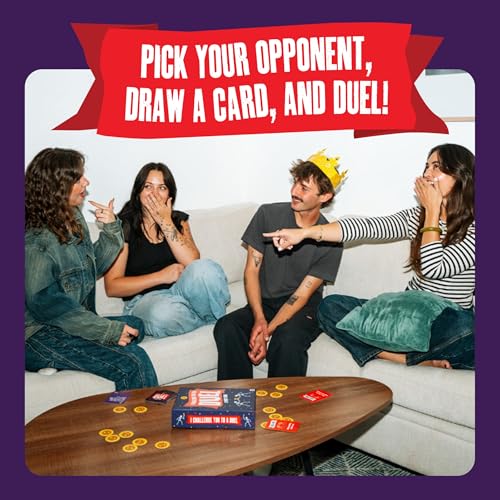 DSS Games I Challenge You to A Duel [Challenge Party Game for Teens & Adults | Funny Card Game for Family Game Night, Birthday Parties & Large Groups]