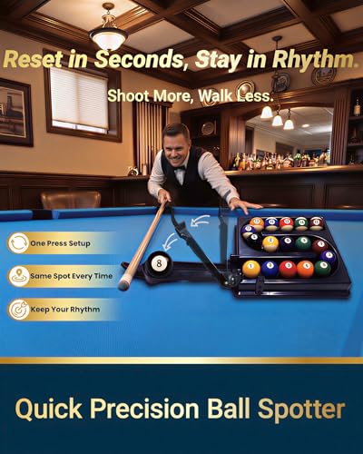 Pool Ball Rack Training Tool, Quick-Release Billiards Ball Setter for Solo Practice, Holds 15 Balls, Improves Accuracy & Precision, Portable ABS Pool & Snooker Table Accessories