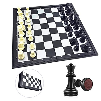 Lexibook Chessman® Classic, Magnetic and Foldable Chess Game, 32 Pieces, Family Board Game, Black/Grey, CGM320 - style: CGM320
