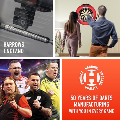 Harrows Sabre 90% Tungsten Steel Tip Darts Set I 21g to 26g All Weights Available I Huge 24pcs Bundle with Spare Shafts, Prime Flights & Travel Case - size: 23 grams