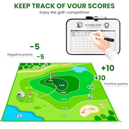 LYDARZ Golf Chipping Practice Mat for Backyard Games, Battle Golf Hitting Mat for Swing Training Game, Perfect for Outdoor Activities - size: Target Disk Pattern: 3A