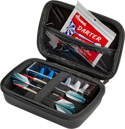 Casemaster Ventura Darts Case, Holds 3 Steel Tip or Soft Tip Darts Fully Assembled, Hard Shell Dart Case with Storage Tube, Dart Storage Accessories