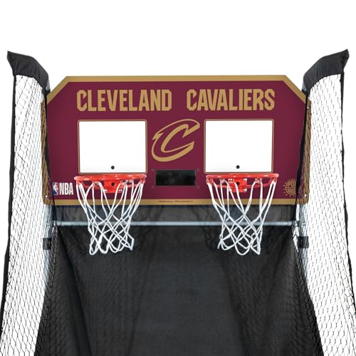 Pop-A-Shot - Home Dual Shot Arcade Basketball Game with NBA Graphics l Sensor Scoring l 16 Game Modes l 7 Balls l Foldable Storage l for All NBA Fans - style: Cleveland Cavaliers