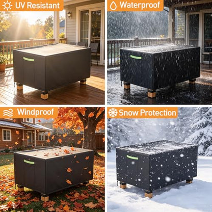 Foosball Table Cover, Heavy Duty 420D Soccer Table Cover, All-Weather Waterproof Outdoor Protection with 4 Windproof Buckles & Reflective Strip, 63"x45"x35"