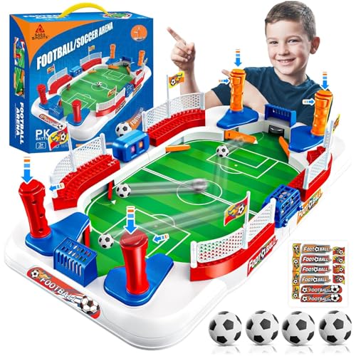 Mini Table Soccer Board Game – Soccer Gifts for Boys 8-12, Soccer Toys for Kids Ages 6-12, Indoor Mini Foosball Table for Kids, Fun Soccer Board Game, Perfect Birthday