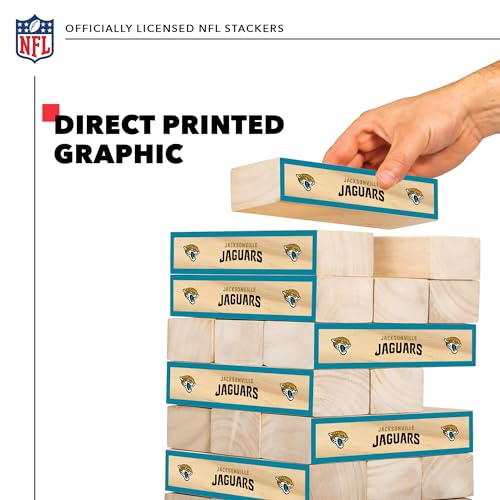 Wild Sports NFL Giant Stacking Wooden Blocks – Tumbling Tower Classic Family Game Stacks – Great Gift for Any Football Fan! - color: Jacksonville Jaguars