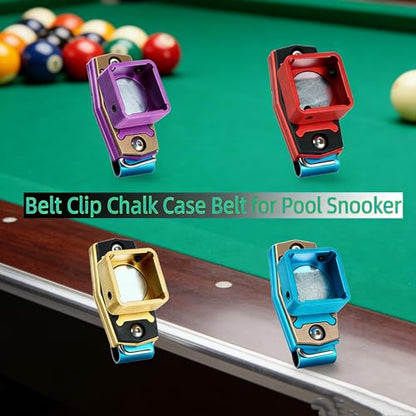 Magnetic Billiard Chalk Holder with 3 Finger Billiard Glove, Aluminum Alloy Pool Cue Chalk Case, Strong Magnet, Portable Billiards Accessories for Pool Cue Players,Square Charlk Box - color: Golden