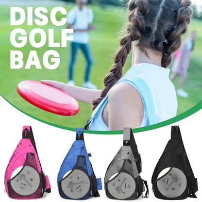 MOYAQI Disc Golf Bag with Retriever Holder and Storage Pockets, Disc Golf Backpack with 8-10 Disc Capacity, Padded Adjustable Strap and Back Panel, Lightweight and Durable - color: Light gray