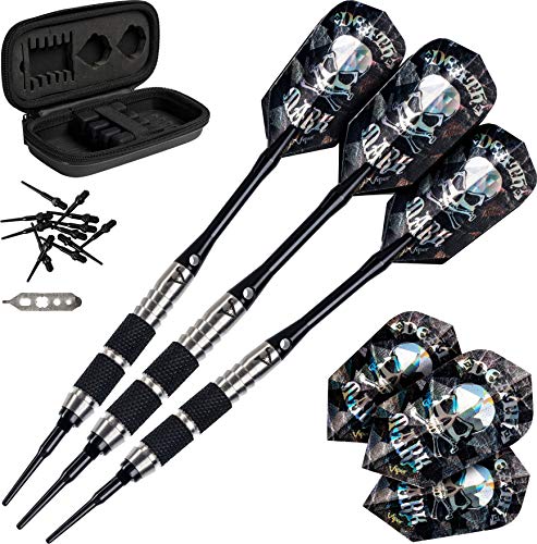 Viper Desperado 80% Tungsten Soft Tip Darts with Storage/Travel Case: Death Mark, 18 Grams - style: Coarse Knurling