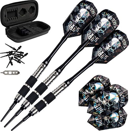 Viper Desperado 80% Tungsten Soft Tip Darts with Storage/Travel Case: Death Mark, 18 Grams - style: Coarse Knurling