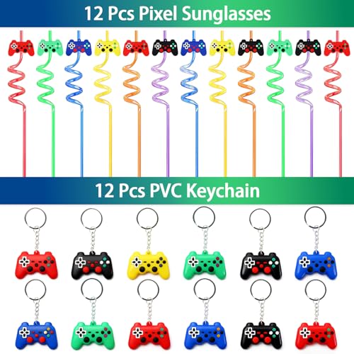 208Pcs Video Game Party Favors Pack for 12 Guest, Gamer Goodie Bag Stuffers for Kids Boys, Gaming Theme Birthday Party Decorations Supplies (Video Game Party Favors) - style: Video Game Party Favors