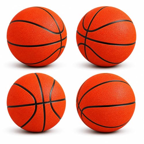 The Dreidel Company 7" Mini Rubber Basketball for Kids – Size 3 Youth Indoor Outdoor Basketball with Easy Grip Pebbled Texture for Mini Hoops, Toddlers and Beginner Ballers - size: 12-Pack