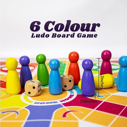 20 Inches Ludo Board Game,2-6 Players Ludo Game for Adults,Ludo & Parcheesi Board Games Suitable for Family Gathering & Party Night (Ludo Instruction Included)
