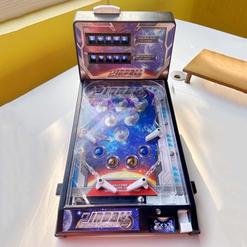 PHATM Table Marble Machine - Pinball Games Mini Tabletop Arcade Game Electronic Pinball Machine with Lights Sounds Grandparent Grandkid Bonding Game