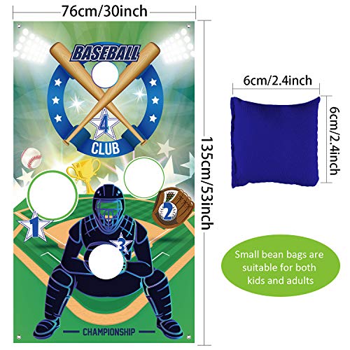 Baseball Toss Games with 3 Bean Bags, Indoor Outdoor Bean Bag Toss Game for Children and Adults Sport Theme Party Decorations Supplies