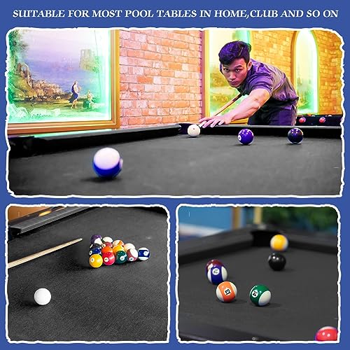 Mixweer Billiard Cloth for 8 ft Pool Table Pre Cut Felt with 6 Cloth Strips and 6 Pool Table Rubber Bumpers for Bars, Clubs, Hotels Replacement - color: Black