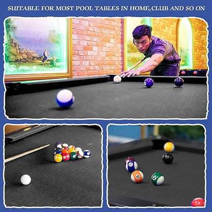 Mixweer Billiard Cloth for 8 ft Pool Table Pre Cut Felt with 6 Cloth Strips and 6 Pool Table Rubber Bumpers for Bars, Clubs, Hotels Replacement - color: Black