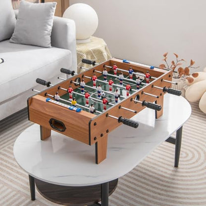 GYMAX Tabletop Foosball Game, 27” Mini Foosball Table with 2 Balls & Score Keeper, Easy Assembly Compact Indoor Table Soccer Game for Kids Adults Family