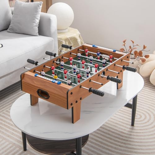 Mini Foosball Table, Tabletop Soccer Game with Rotating Rods & Score Keepers, Compact Foosball for Home Game Room Party Bar, Kid-Friendly & Easy Assembly