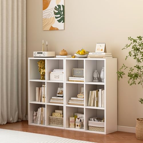 OSCHF 6-Cube Storage Shelf Bookcase, Warm White - color: Warm White, size: 6-Cube